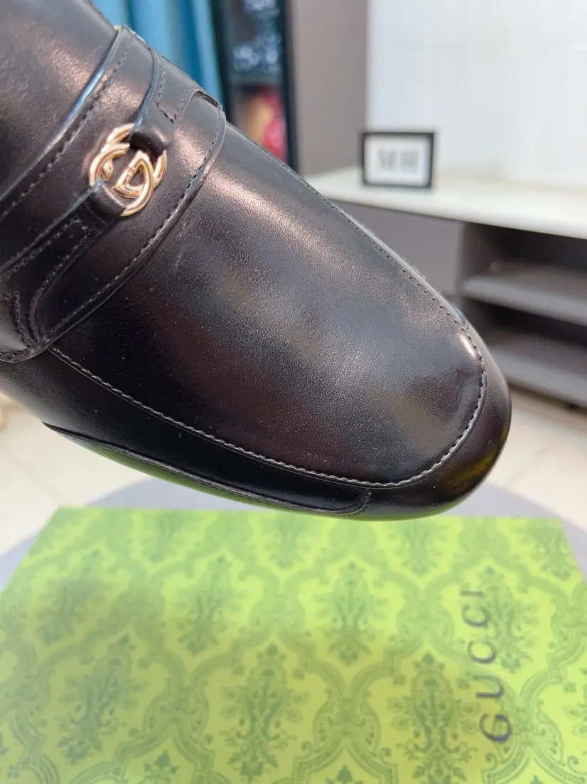Men's shoes 💰500🌹🌹【GUCCI】The most popular classic Gucci leather shoes. Synchronized with the official website, the upper is made of Italian first-layer cowhide ➕cowhide lining, with unique brand and unique craftsmanship. Highlighting the hot style of the new year. Stop hesitating, stop wandering, get it now. Number: 38--44